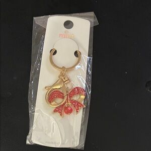 Mint Red and Gold Keychain Accessory